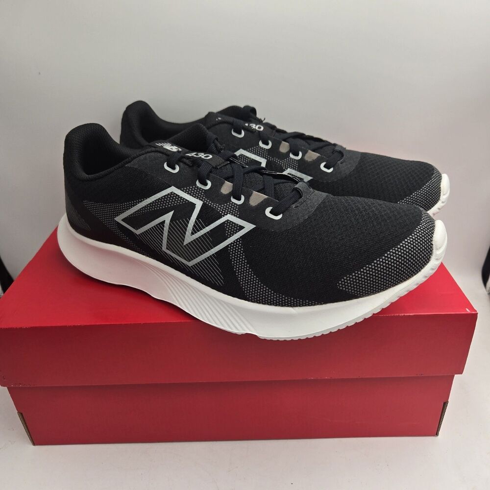 New Balance 430 V4 Running Shoes Mens 10 D Black Gray ME430LK4 NEW Athletic